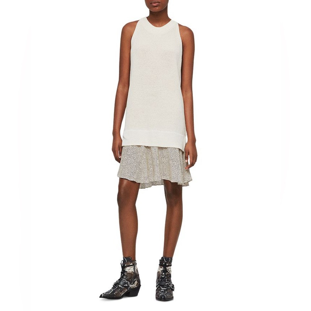 All Saints / haliki  speckle dress  Cream High Low Dress large L